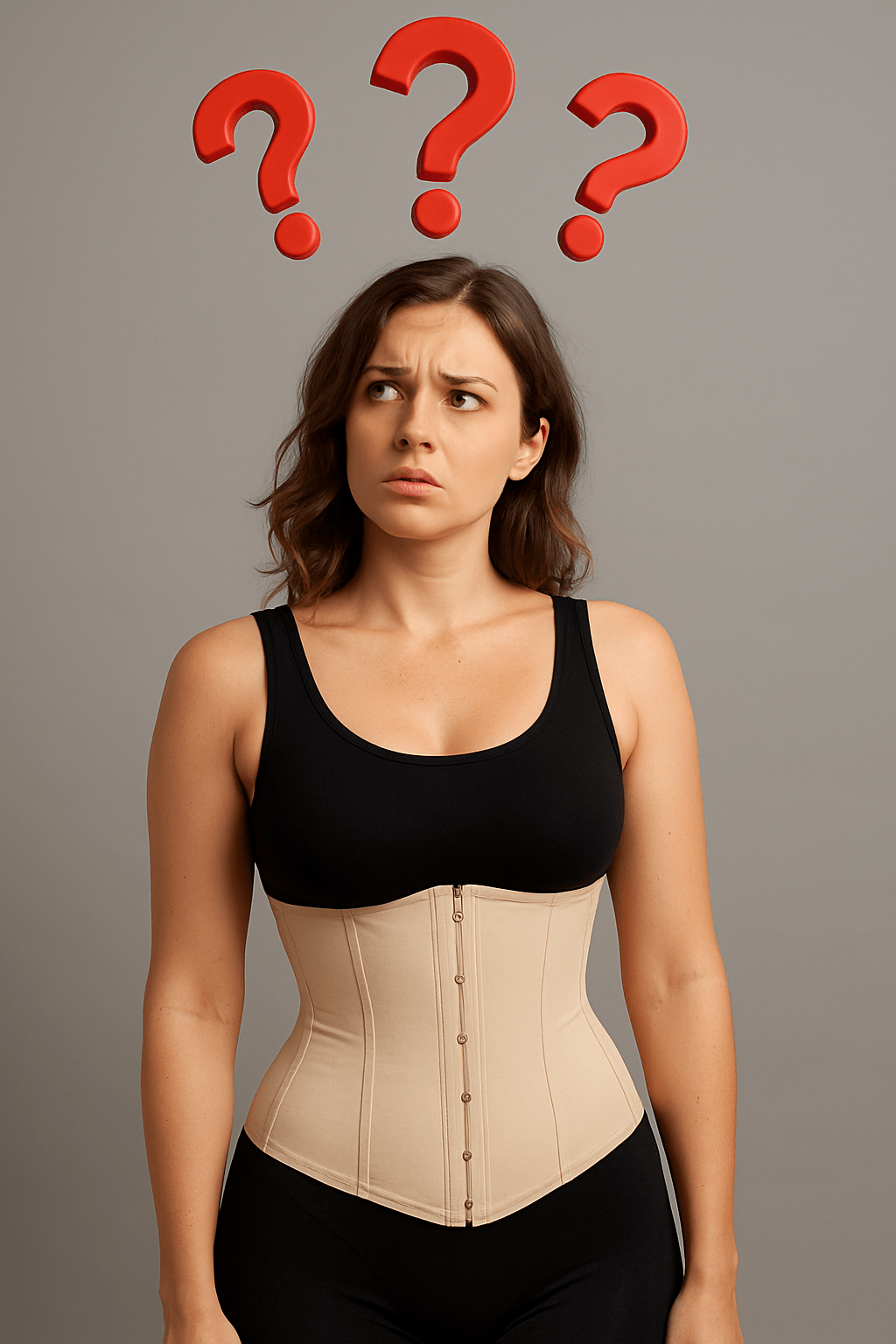 femme qui porte une gaine amincissante