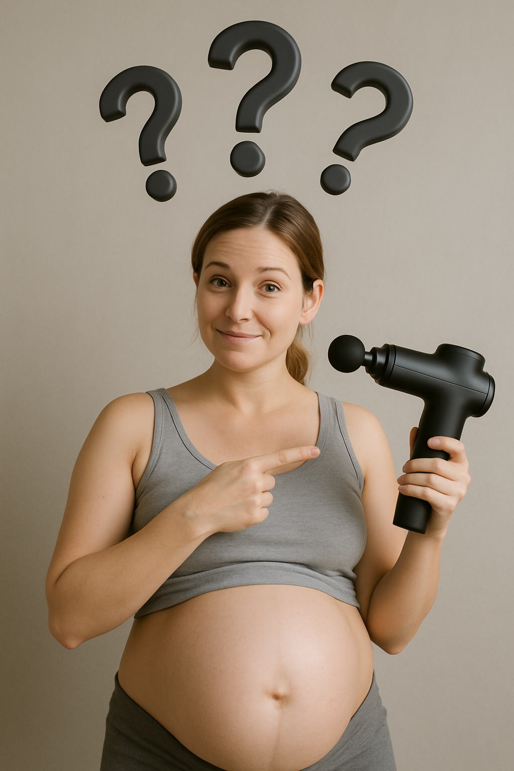 femme enceinte qui se demande si elle peut utiliser un pistolet de massage