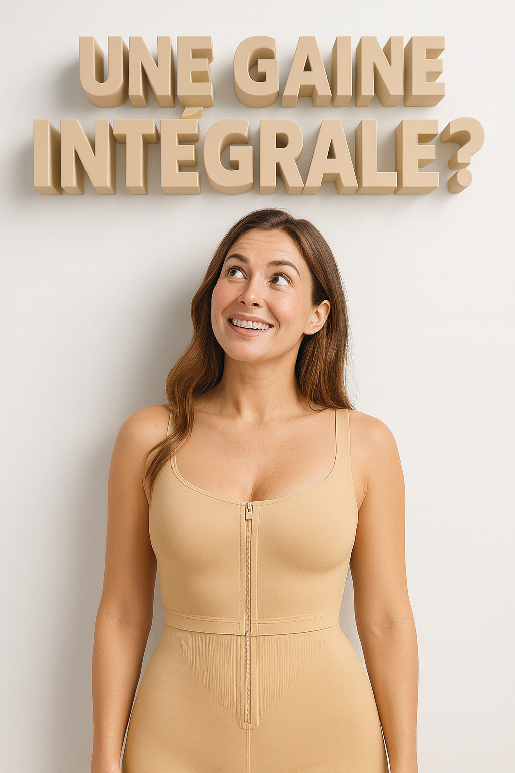 une femme qui porte une gaine amincissante