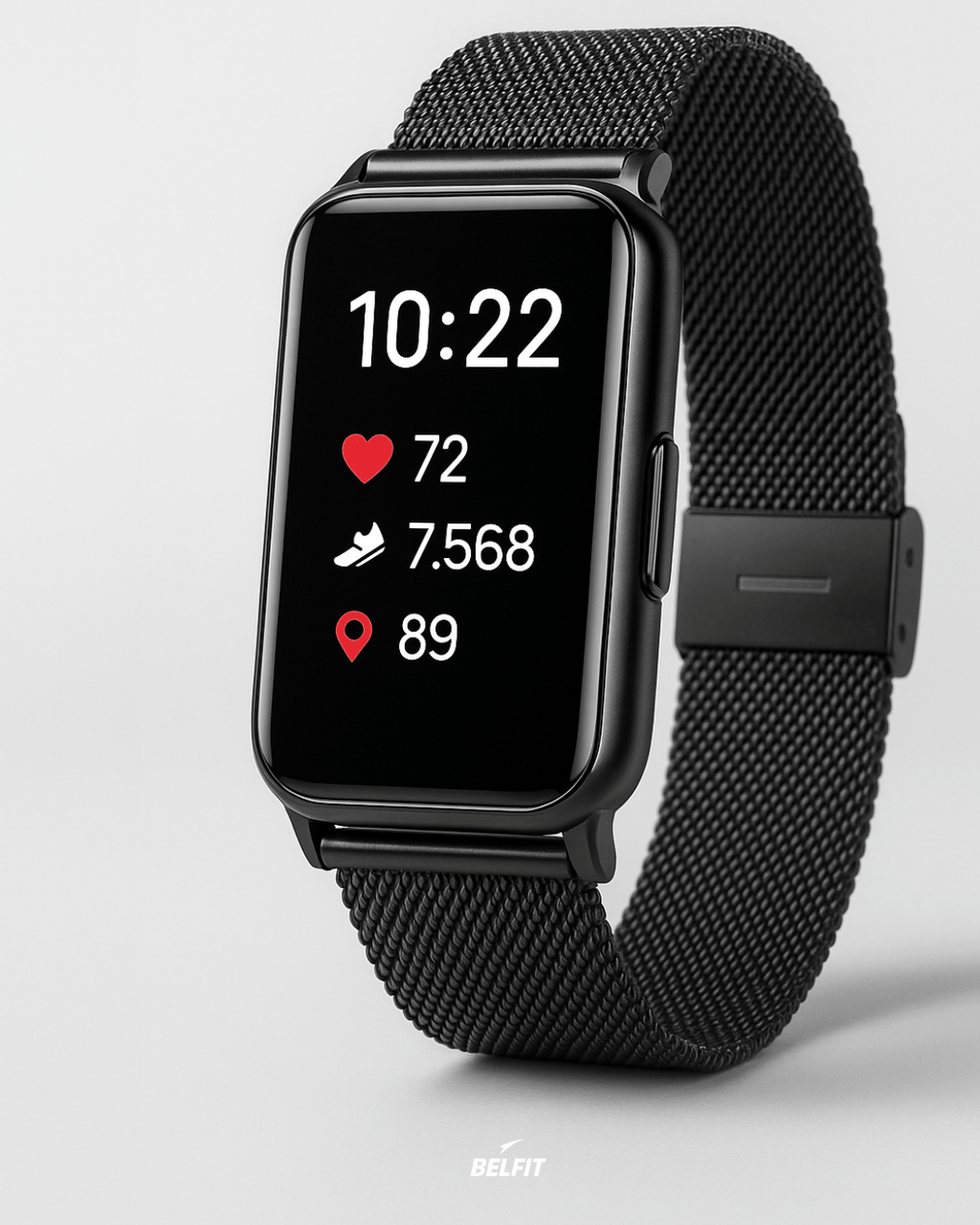 Montre Connectée CoreWatch X black mesh belt