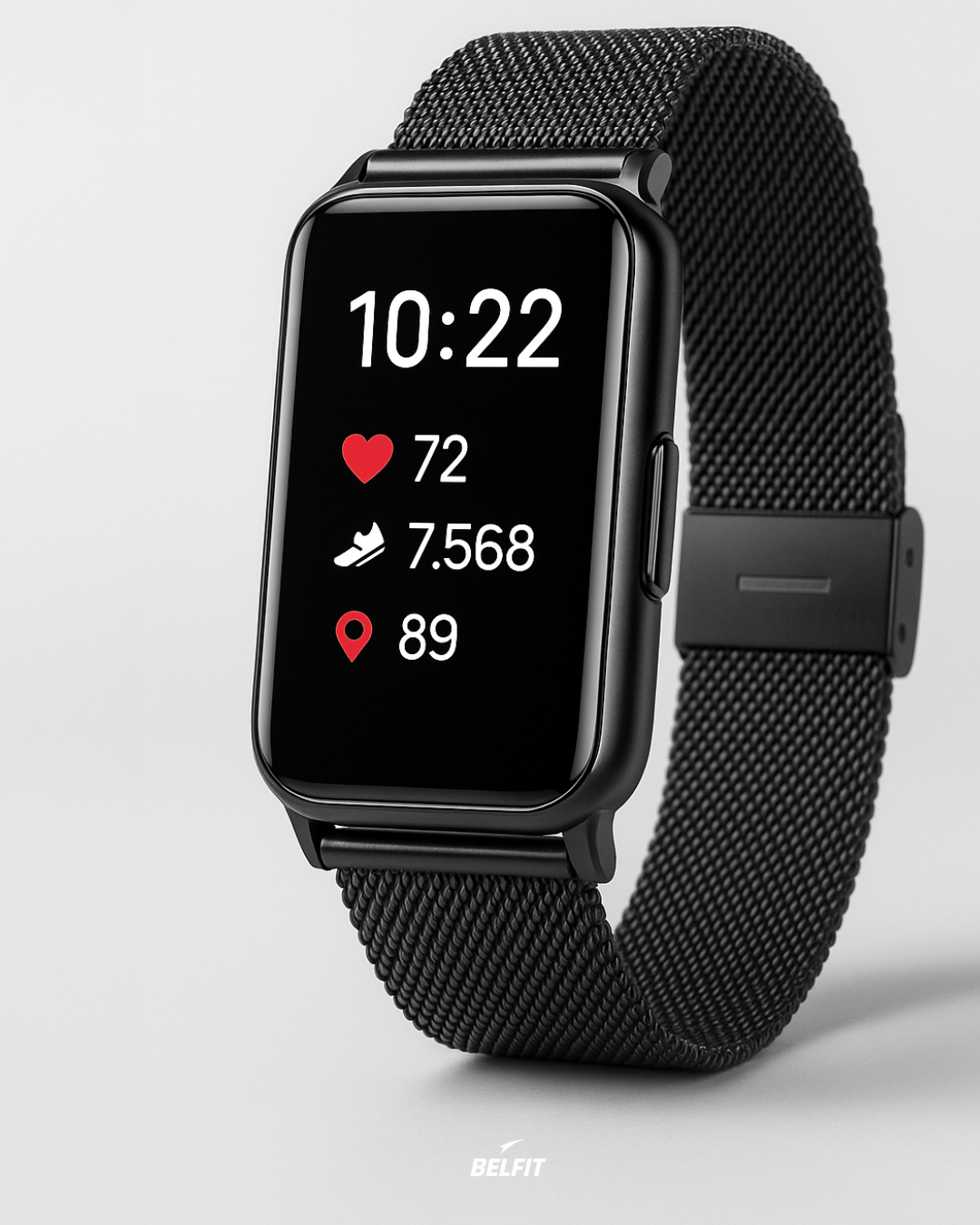 Montre Connectée CoreWatch X black mesh belt