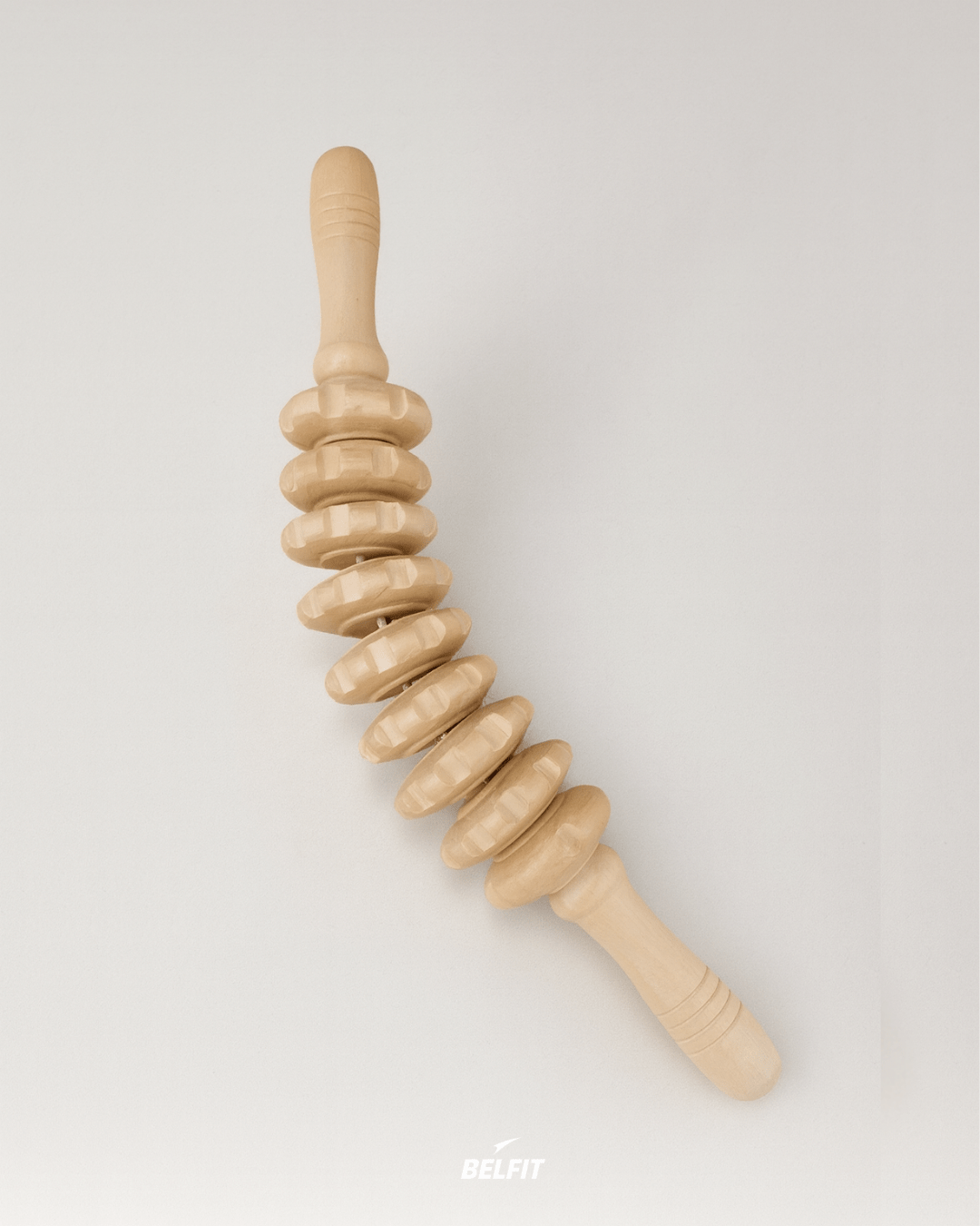 Rouleau de Massage Anti-Cellulite en Bois Bois clair incurvé